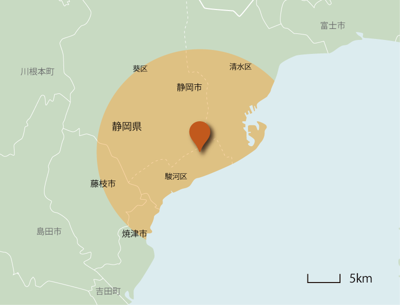 静岡デンタルクリニック訪問エリアマップ